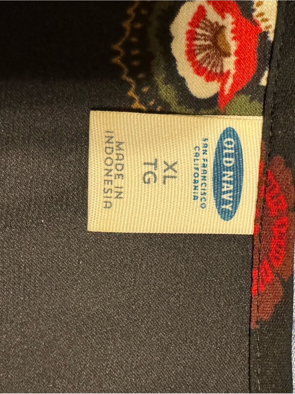 Old Navy Black Floral Long Sleeve V-Neck Peasant Top - Picture 7 of 8